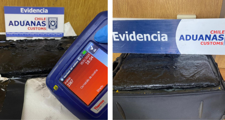 En tres procedimientos, funcionarios de la Aduana de Chacalluta incautaron 8,5 kilos de cocaína y 697 pastillas de clonazepam y diazepam