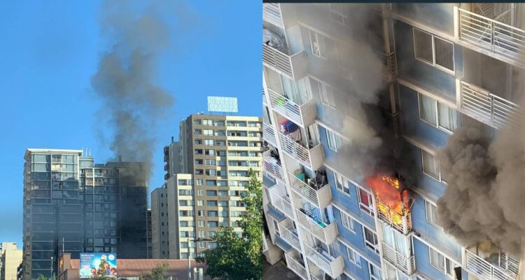 Fuego afecta departamento en Santiago: residentes fueron evacuados