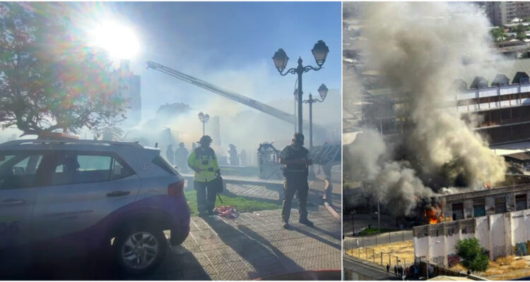 Incendio estructural con peligro de propagación en Santiago moviliza a 14 compañías de Bomberos