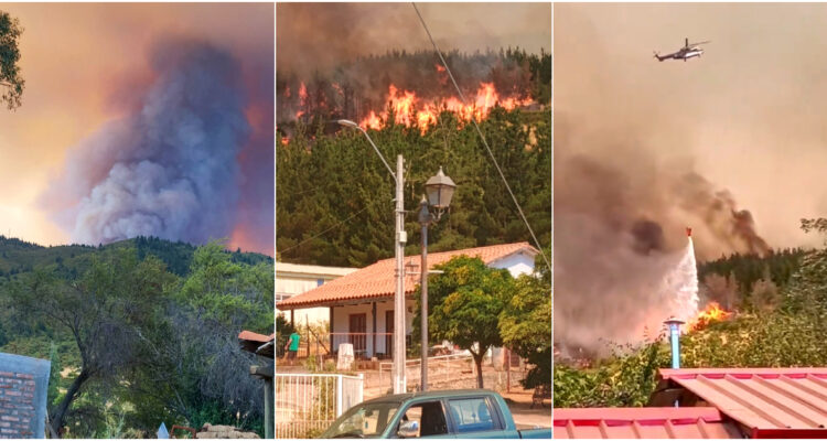 Senapred activa evacuación de sectores poblados en San Javier por incendio forestal fuera de control