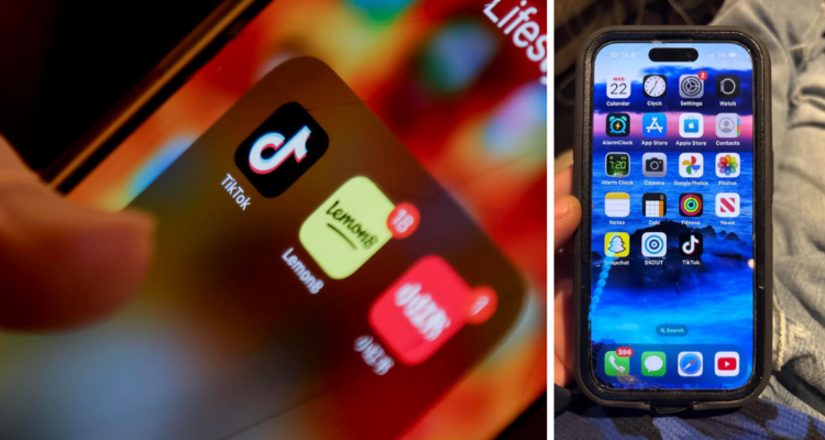 iPhone con TikTok instalado en su página de inicio