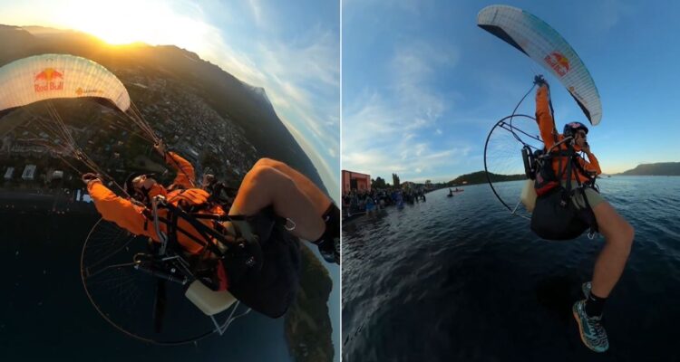 Víctor Bicho Carrera se luce con vuelo en previa del Ironman de Pucón