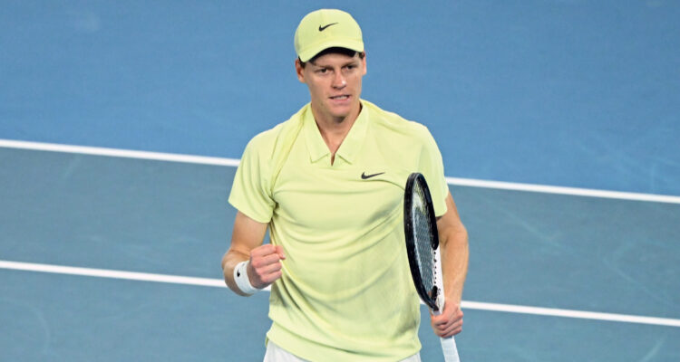 Jannik Sinner en su victoria ante Ben Shelton