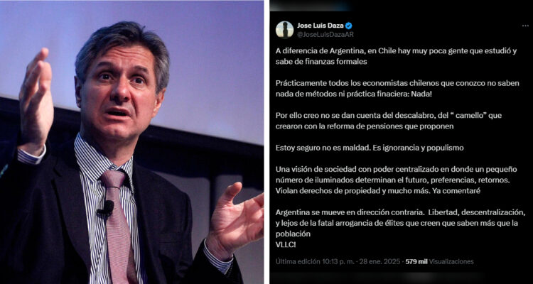 “Recibí palos y tienen razón”: José Luis Daza se arrepiente por tweet crítico con economistas chilenos