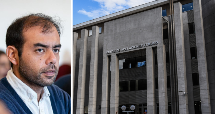 Juan Pablo Leonelli y el frontis de la Corte de Temuco por arresto domiciliario total en su contra