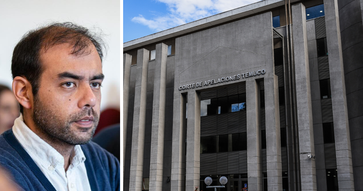 Juan Pablo Leonelli y el frontis de la Corte de Temuco por arresto domiciliario total en su contra