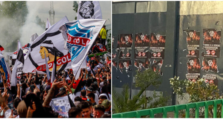 La Garra Blanca de Colo Colo y los afiches pegados en el CDA