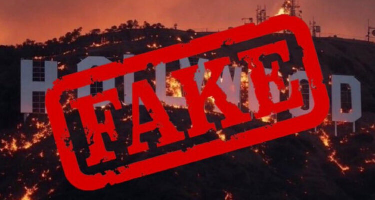 Usuarios se vuelcan contra quienes viralizan foto del letrero de Hollywood en llamas por incendios