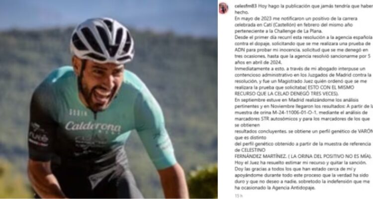 Un juez retira sanción por dopaje a campeón español de duatlón tras confirmar que la orina analizada no era de él