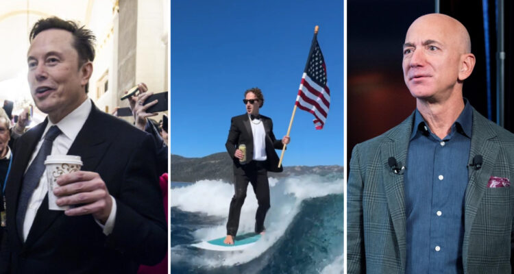 Izquierda a derecha: Elon Musk (Jim Lo Scalzo | EFE) | Mark Zuckerberg (Instagram) | Jeff Bezos (Michael Reynolds | EFE)