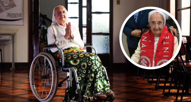 Monja brasileña, amante del fútbol, se convierte en la persona más longeva del mundo a sus 116 años