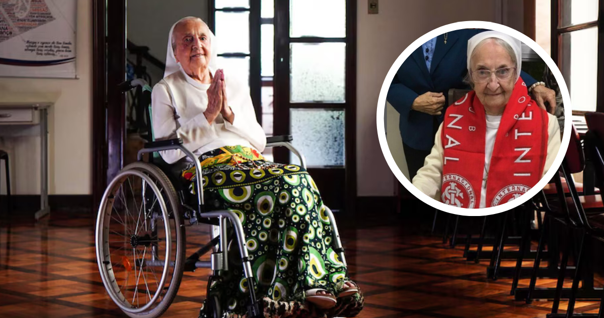 Monja brasileña, amante del fútbol, se convierte en la persona más longeva del mundo a sus 116 años