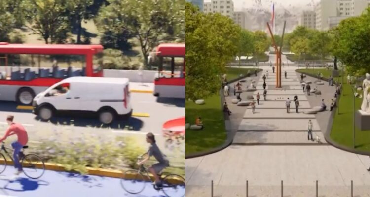 Nueva Alameda: avanzan trabajos de ciclovía que conectará Plaza Italia con Pajaritos