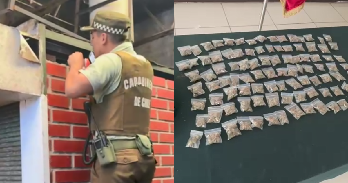 Patrullaje preventivo de Carabineros en Santiago deja dos personas detenidas por tráfico de drogas