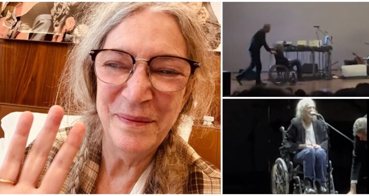 Patti Smith sufre desmayo y regresa en silla de ruedas en concierto en Brasil: “Créanme, estoy bien”