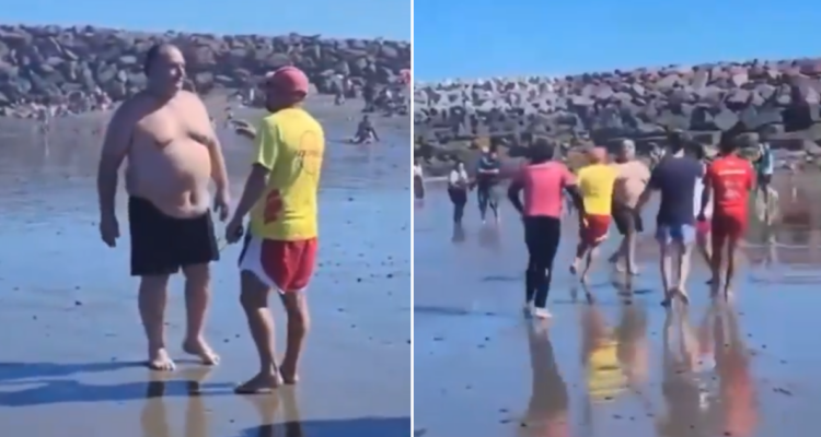 Pelea en playa Argentina