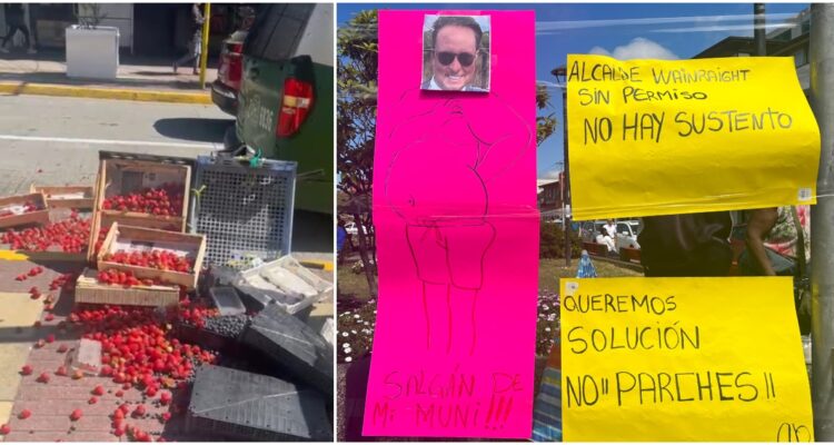 Protesta de ambulantes contra alcalde de Puerto Montt