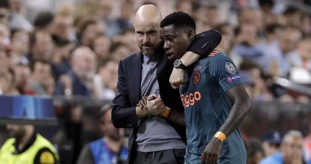 Erik Ten Hag y Quincy Promes