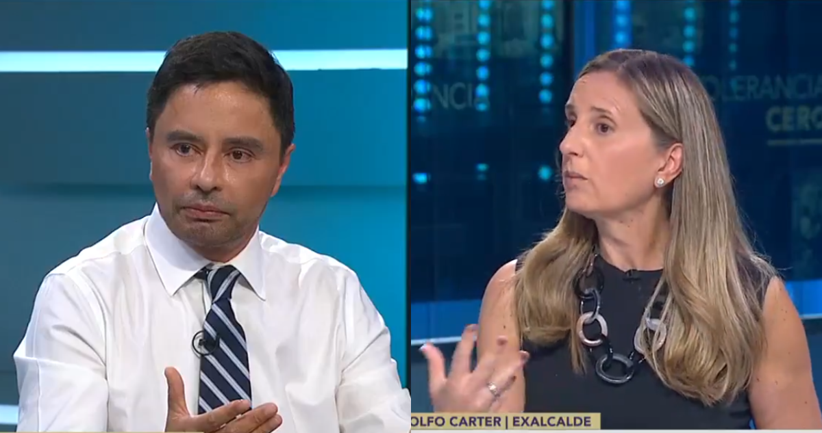 Rodolfo Carter y periodista Paula Escobar de CNN en Tolerancia Cero