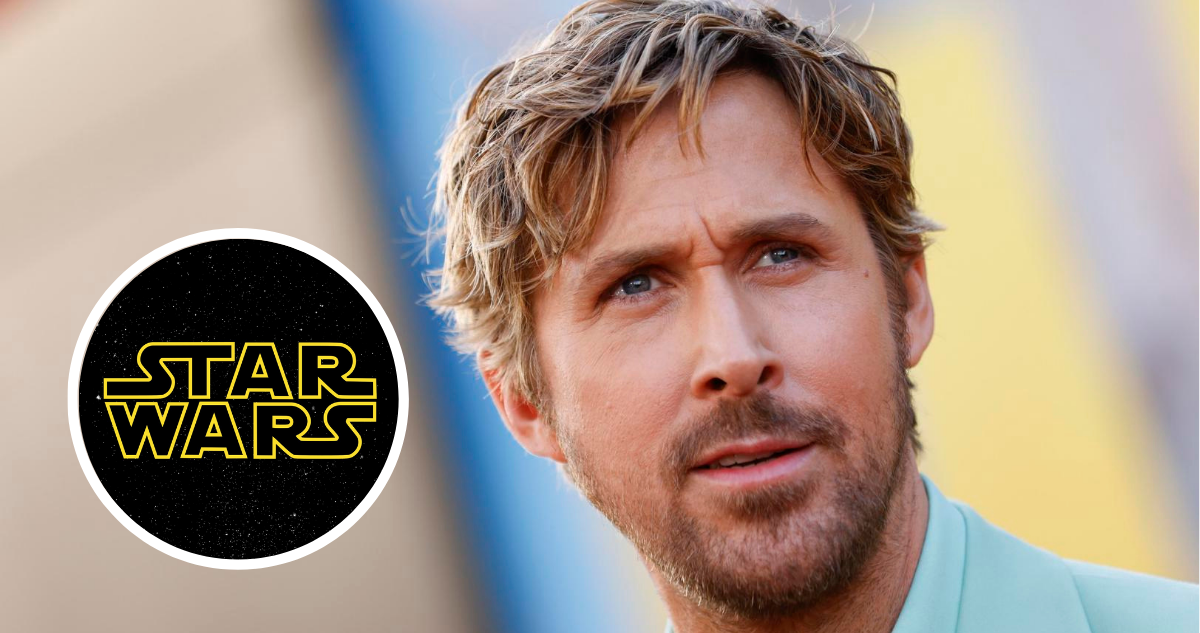Ryan Gosling y logo de Star Wars en referencia a posible pelicula