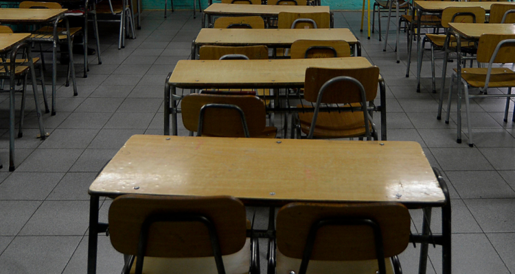 Sala de clases vacía por situación de docente en Venezuela