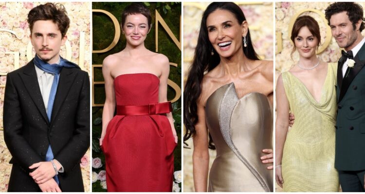 Selena, Miley, Ariana, Demi Moore y Chalamet brillan en alfombra roja de los Globos de Oro 2025