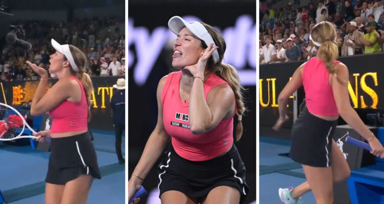 Estadounidense Danielle Collins se enfrentó al público del Australian Open.
