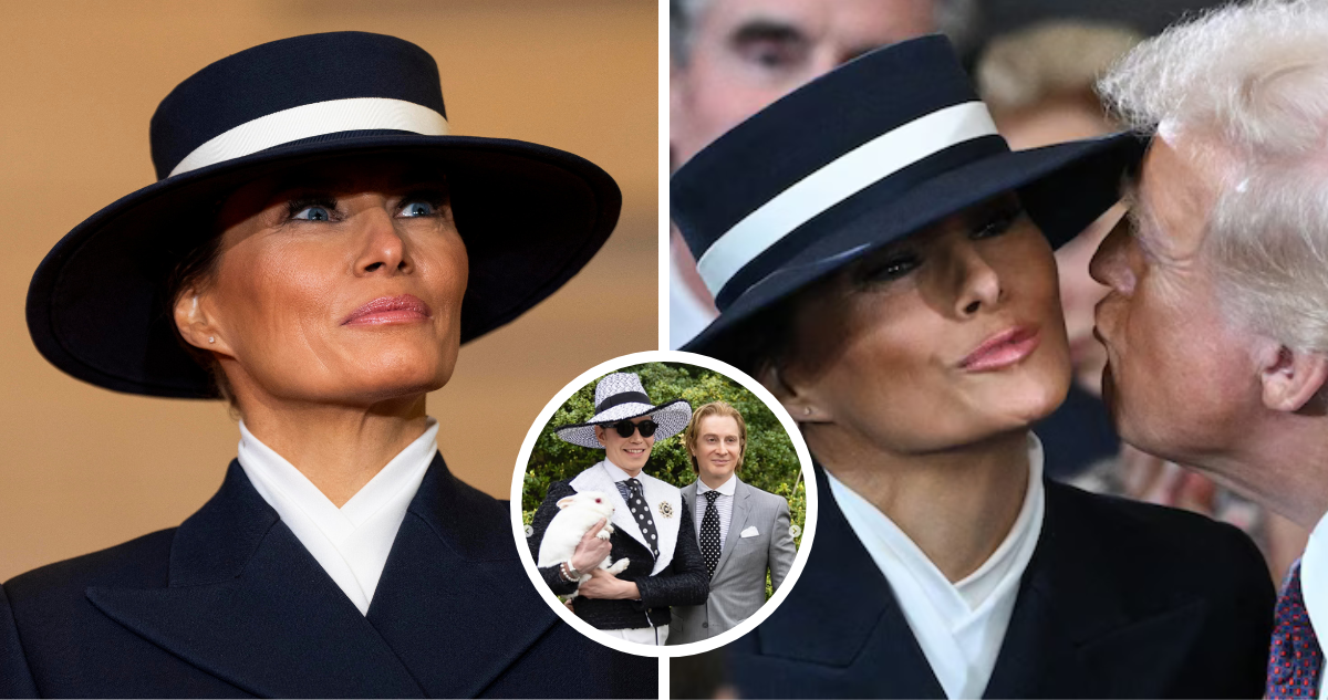 Sombrero que impidió beso de Trump a Melania en investidura fue creado por expareja de Di Mondo