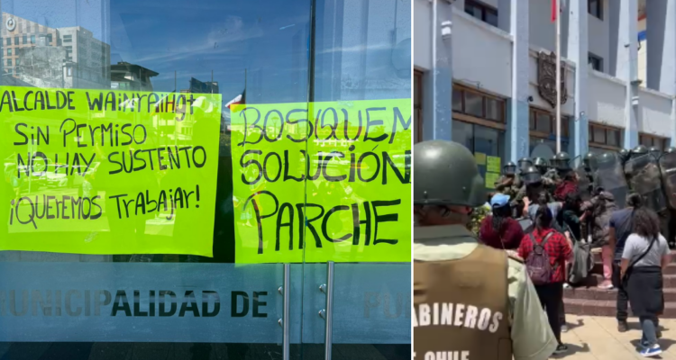 Protesta de comercio ambulante por perímetro de exclusión deja cerca de 10 detenidos en Puerto Montt