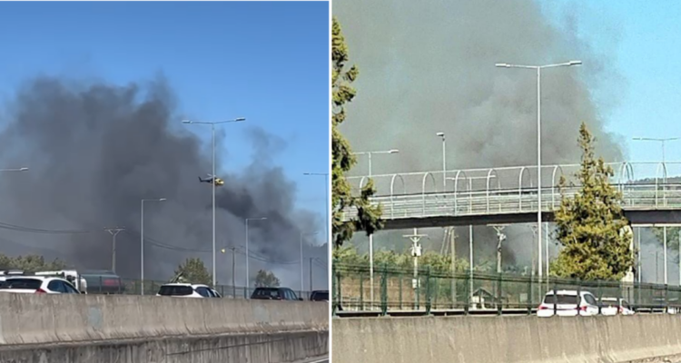 Incendio en cercanías de la rotonda general bonilla