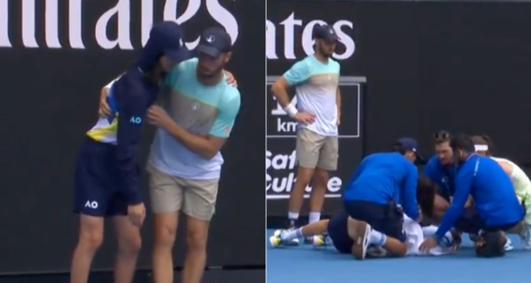 Tenistas socorren a recogepelotas tras desmayarse en Australia.
