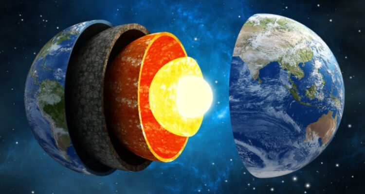 Foto del núcleo de la Tierra para ilustrar anomalías en su interior