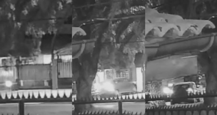 Tercer turbazo en la RM: delincuentes destruyen portón con auto robado tras asaltar casa en Pudahuel