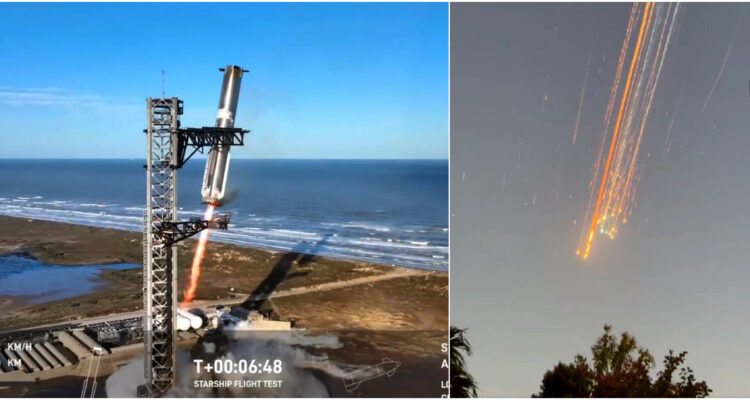 Una parte del cohete Starship de SpaceX se perdió tras despegue y se desintegró en la atmósfera