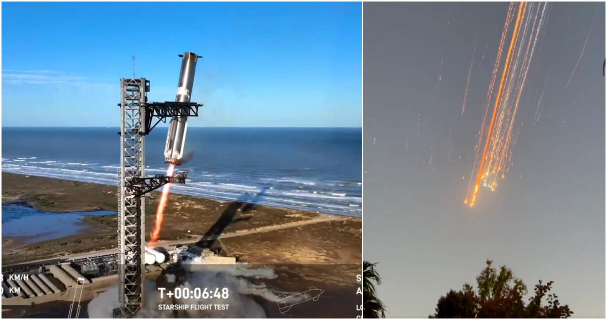Una parte del cohete Starship de SpaceX se perdió tras despegue y se desintegró en la atmósfera