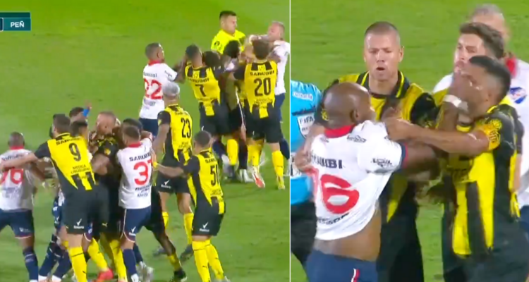Clásico entre Nacional y Peñarol terminó con 4 expulsados tras masiva pelea.