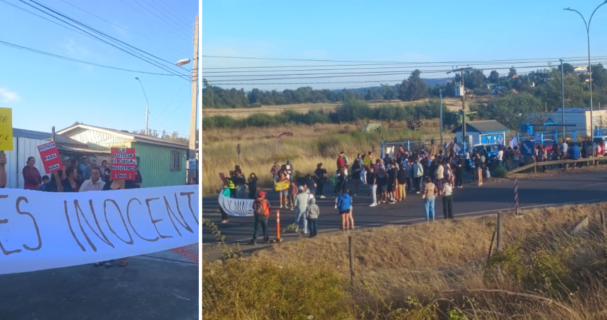 Vecinos de Los Sauces marchan por detención de presunta autora de incendio: piden investigación justa