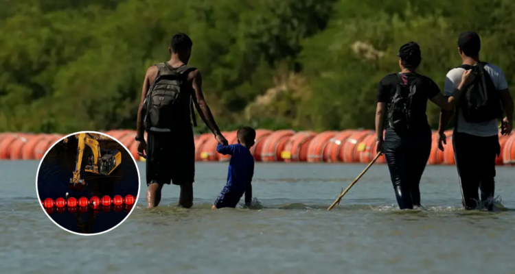 Las boyas instaladas por Texas en el río Grande para bloquear ingreso de migrantes desde México a EEUU
