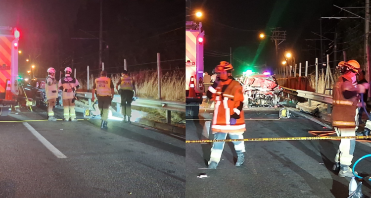 Fatal accidente de tránsito en Hualqui deja dos fallecidos y una niña de 4 años en estado grave