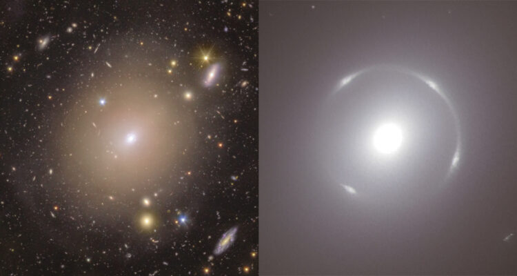 Imágenes de cerca y de lejos del anillo de Einstein que encontró el telescopio Euclid