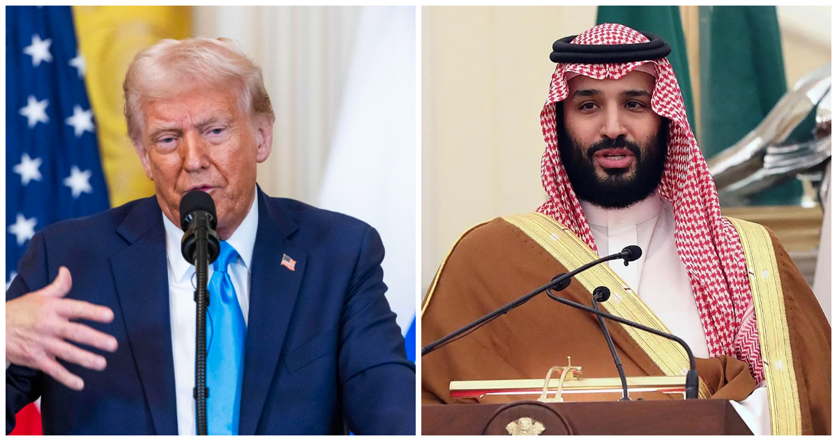 Donald Trump y el príncipe heredero saudí y primer ministro, Mohamed bin Salmán