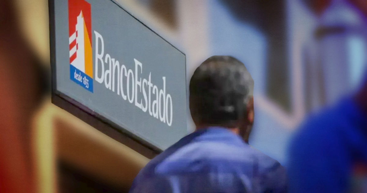 Silueta y BancoEstado de fondo con logo.