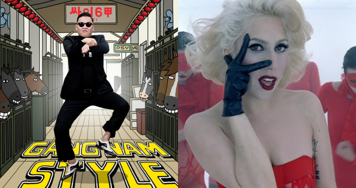 Portada de Gangnam Style y Bad Romance en referencia a ¿por qué se nos pegan las canciones?