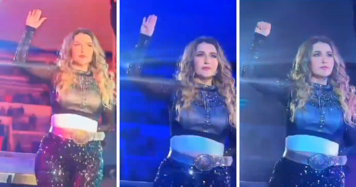 Cantante mexicana realiza señal asociada a víctimas de violencia de género en pleno concierto