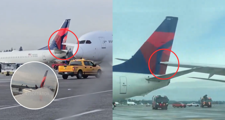 Captan el momento en que avión de Japan Airlines choca a uno de Delta en aeropuerto de Seattle, EE.UU