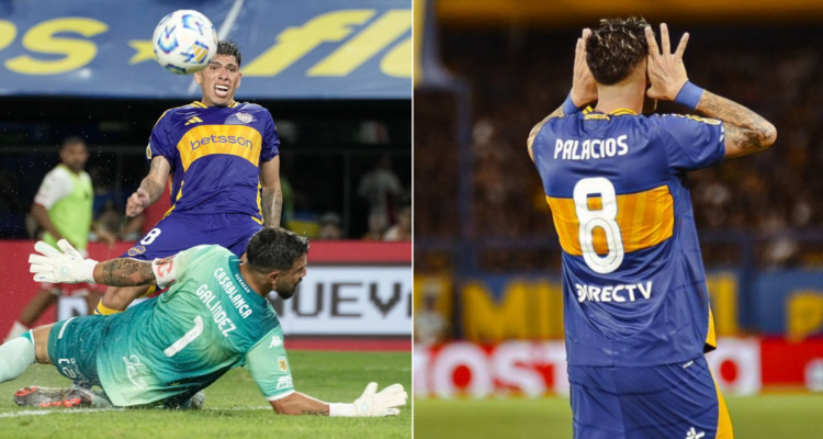 Carlos Palacios y su festejo en homenaje a Juan Román Riquelme.