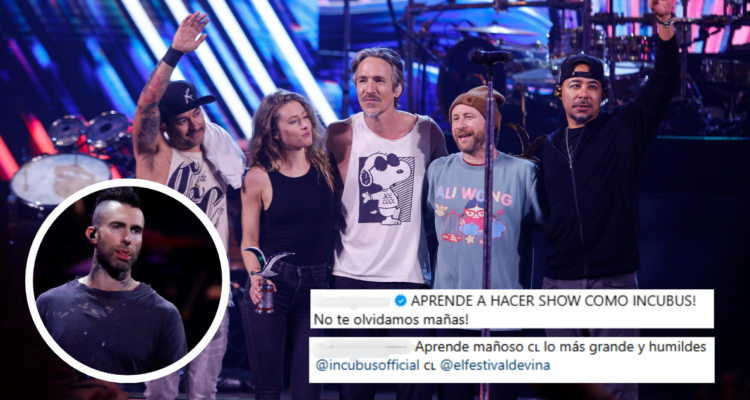 Chilenos se dirigen a red social de Adam Levine y lo comparan con show de Incubus: “Aprende mañoso”