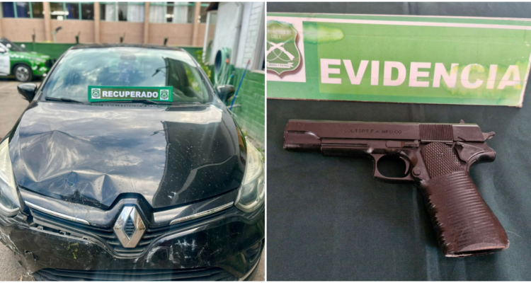 Carabineros detiene a tres sujetos por robo a chofer de app en Calera de Tango: uno tiene 12 años