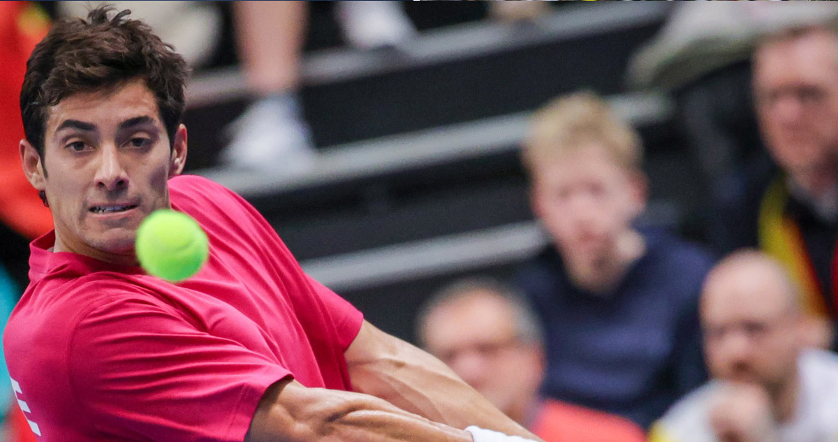 Cristian Garin igualó serie de Copa Davis ante Bélgica.