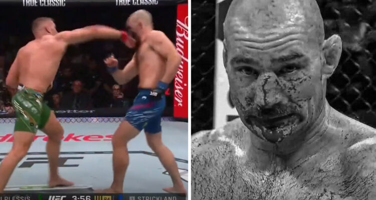 Dricus du Plessis destrozó nariz de su rival.